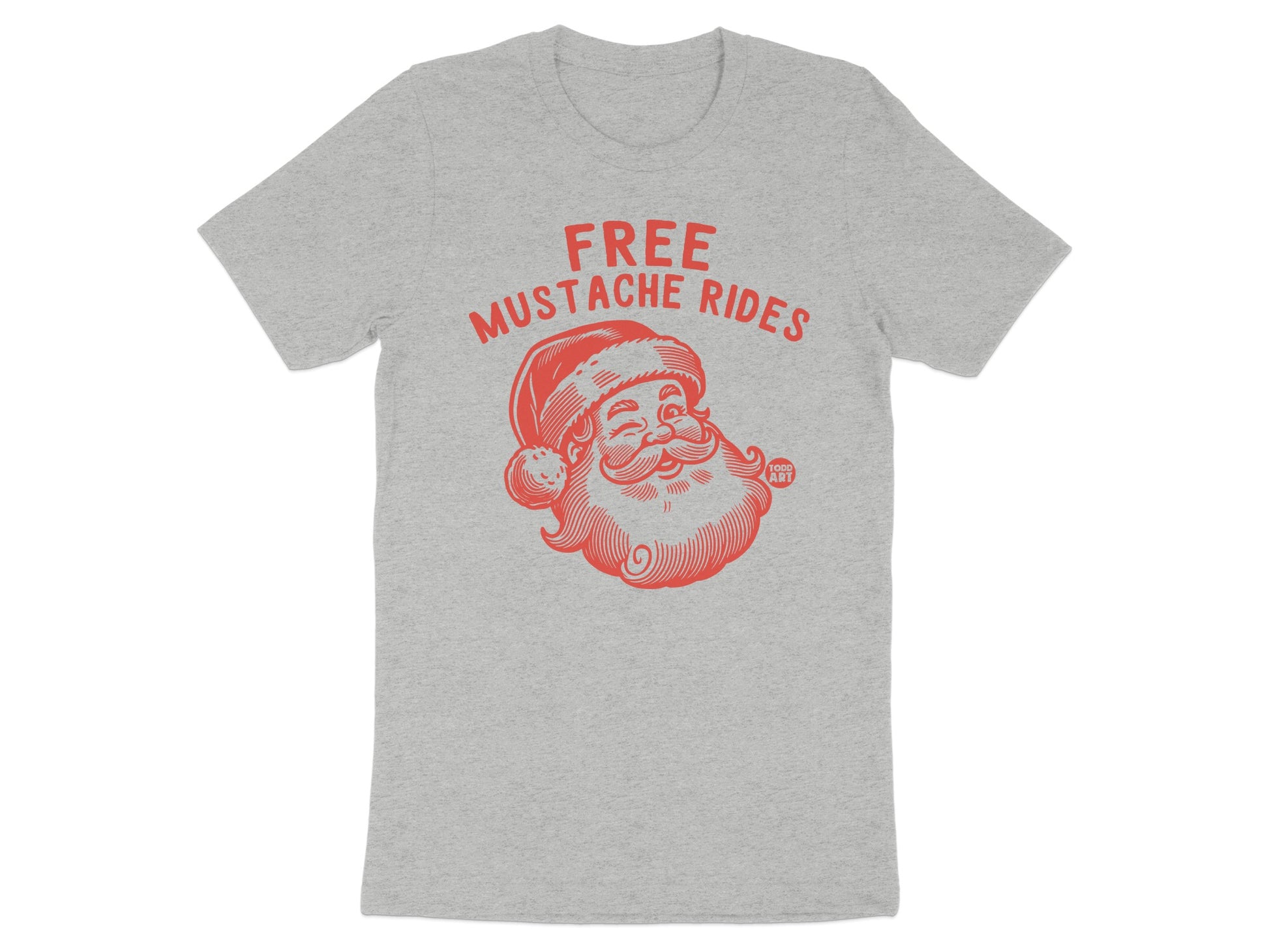 Free Mustache Rides Santa T-shirt