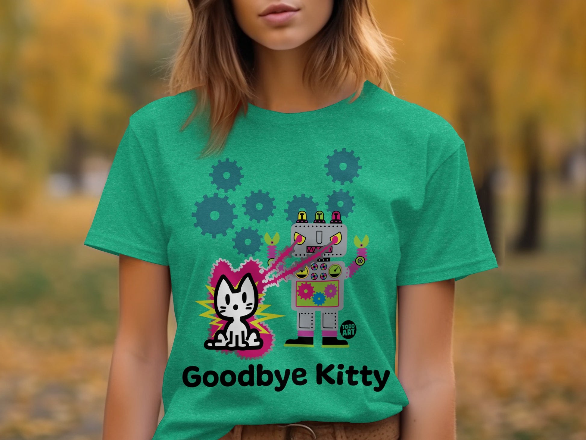Goodbye Kitty Robot Cat Graphic Tee