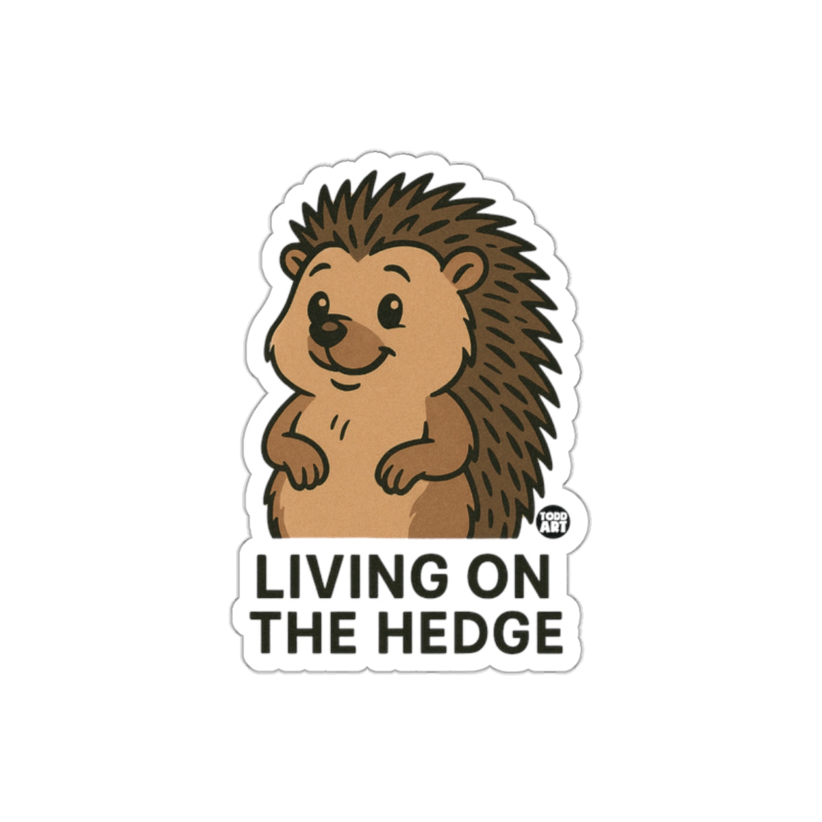 Living On The Hedge Cute Hedgehog Design Sticker