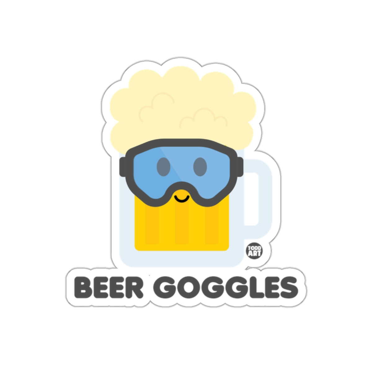 Smiling Mug with Beer Goggles Sticker Product