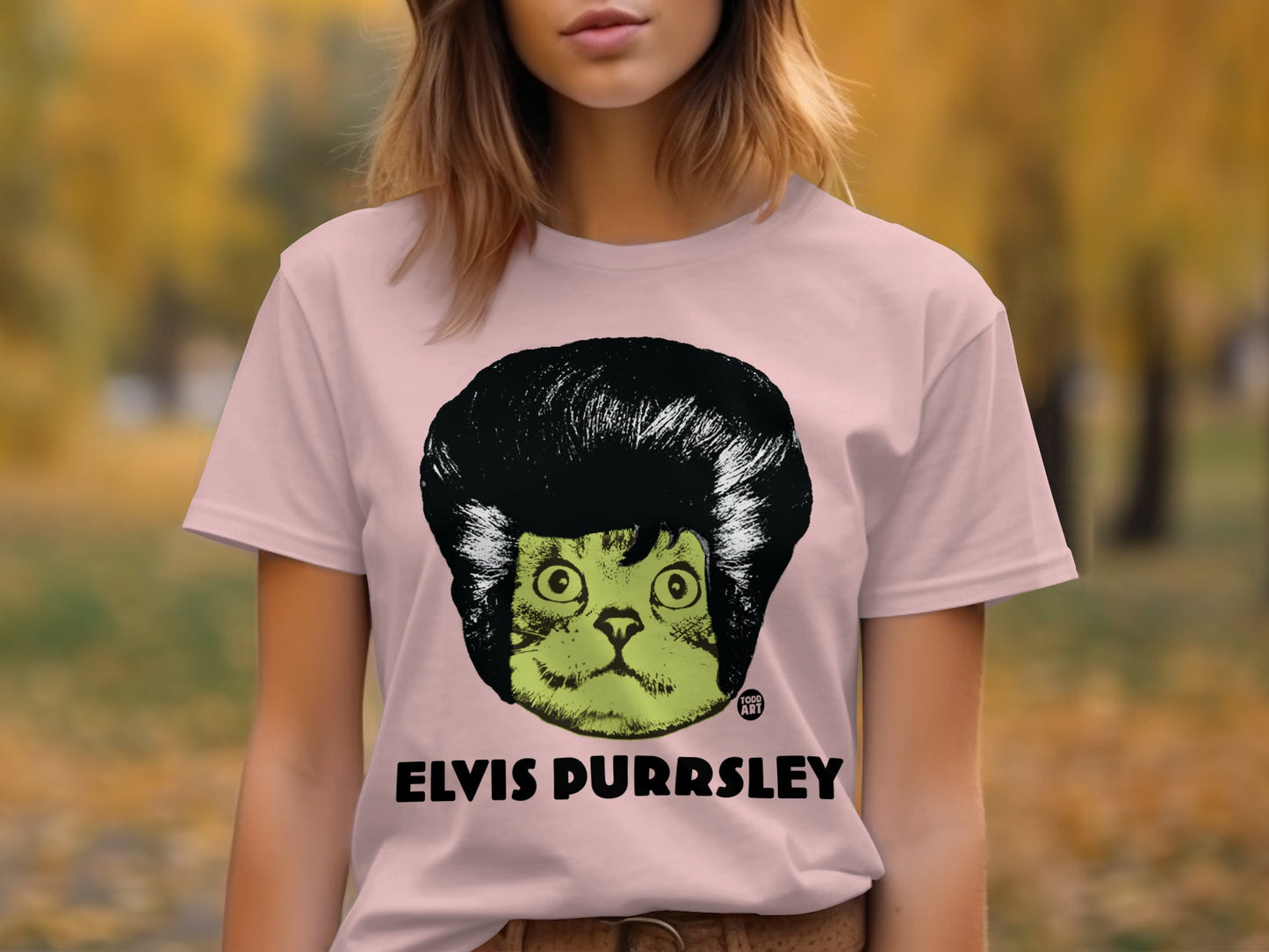 Elvis Purrsley Cat Lovers Funny Graphic Tee