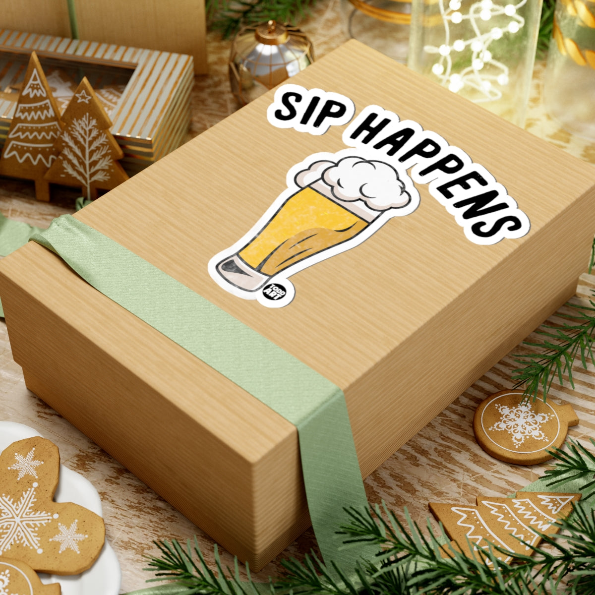 Sip HappensTodd Art Sticker