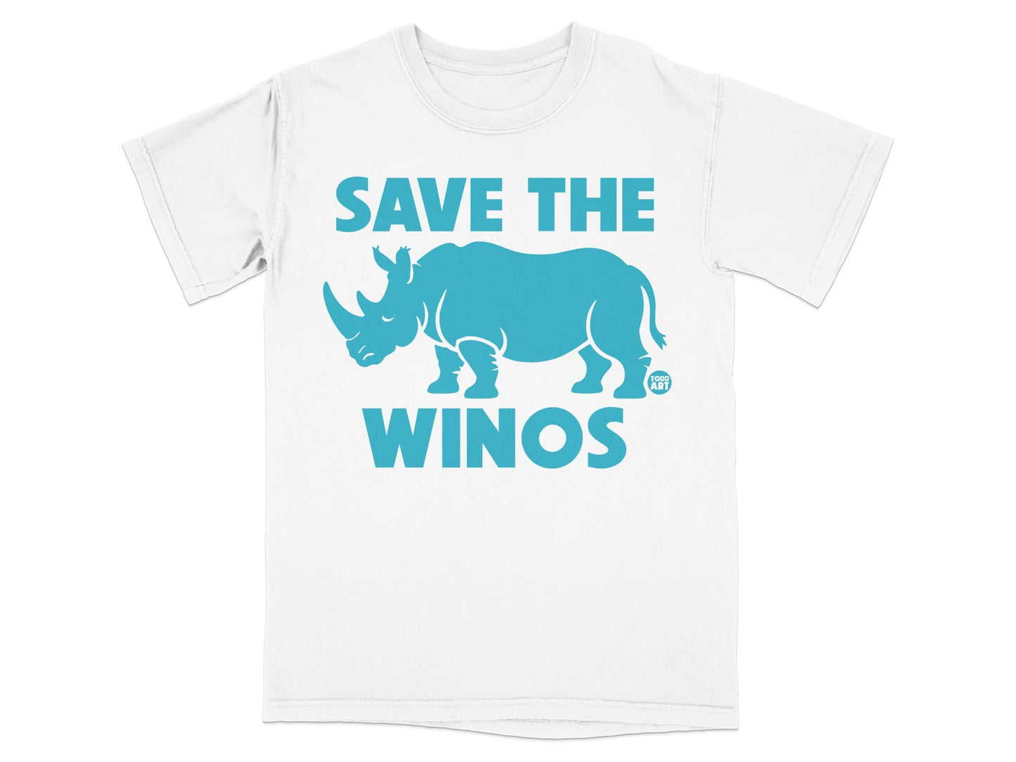 Save The Winos Blue Rhino Graphic T-Shirt