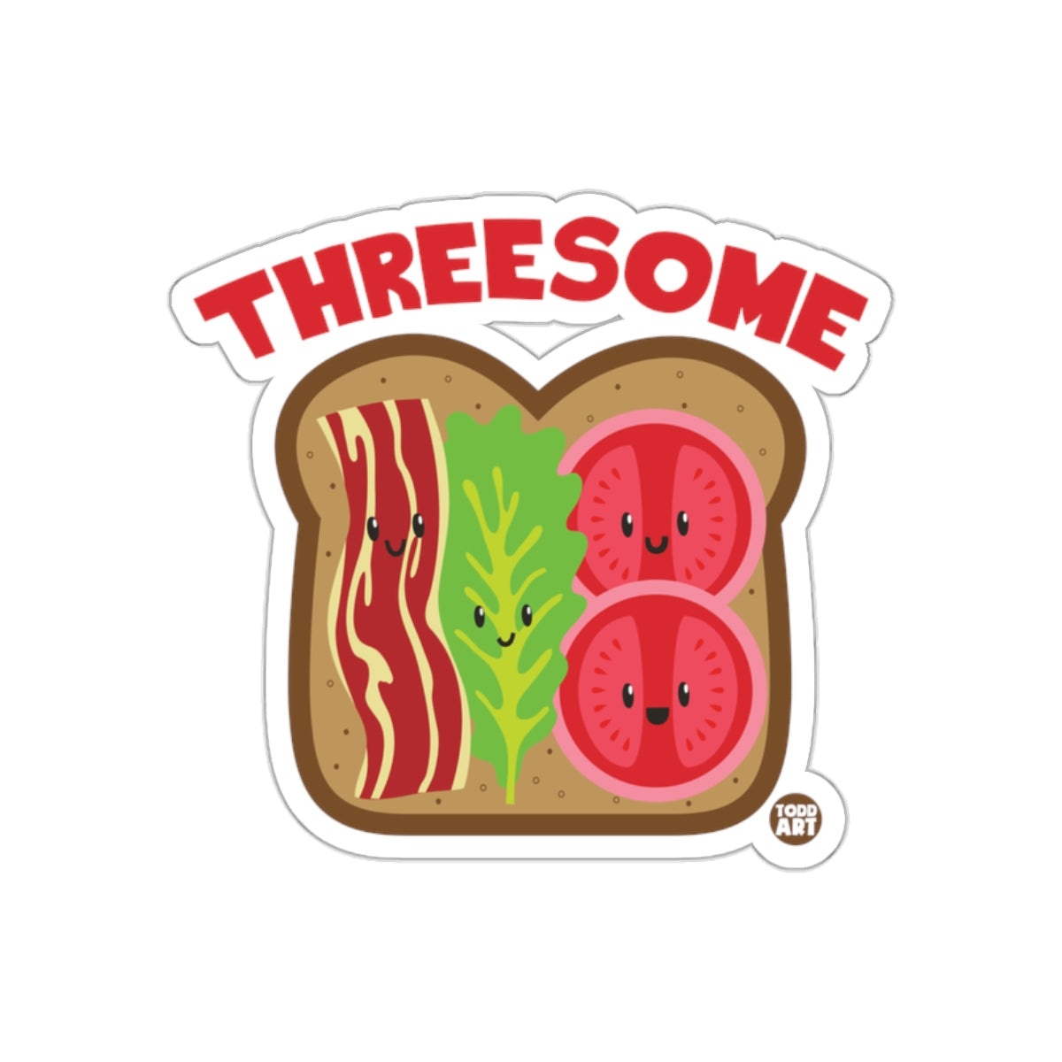 Fun Threesome Sandwich Design Sticker for Sale