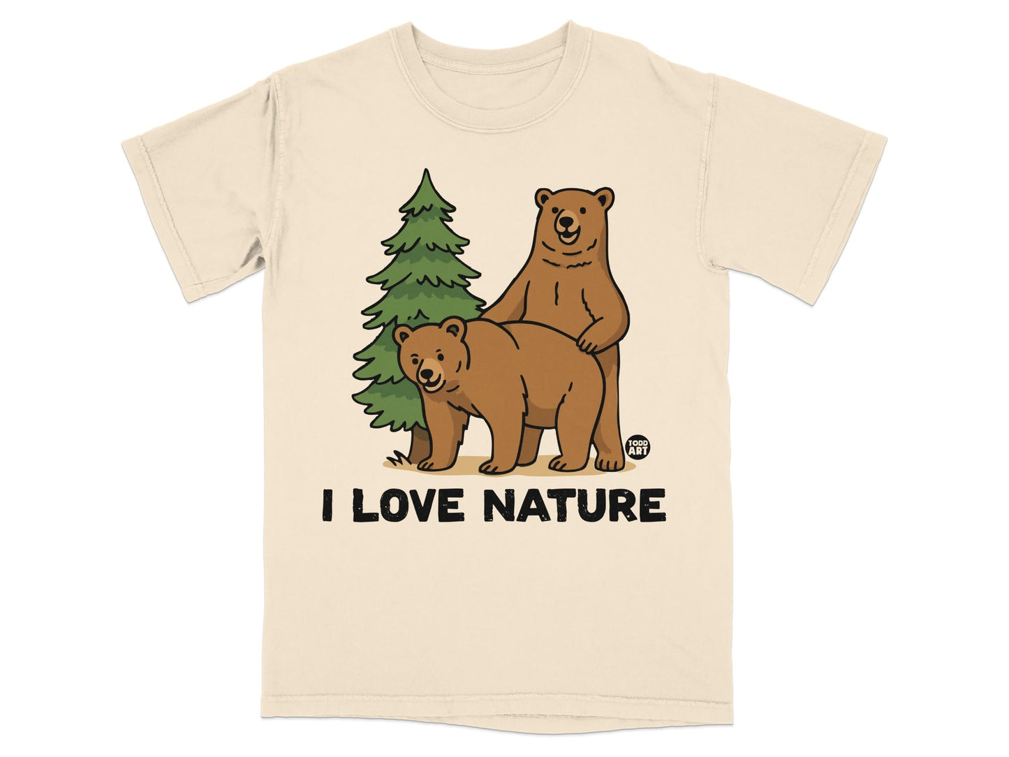 I Love Nature Bear Print Graphic Tee Shirt Product