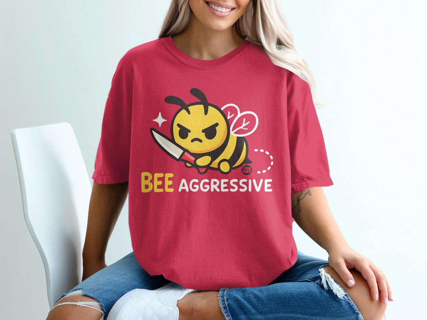 Bee Aggressive Graphic Tee for Playful and Bold Style