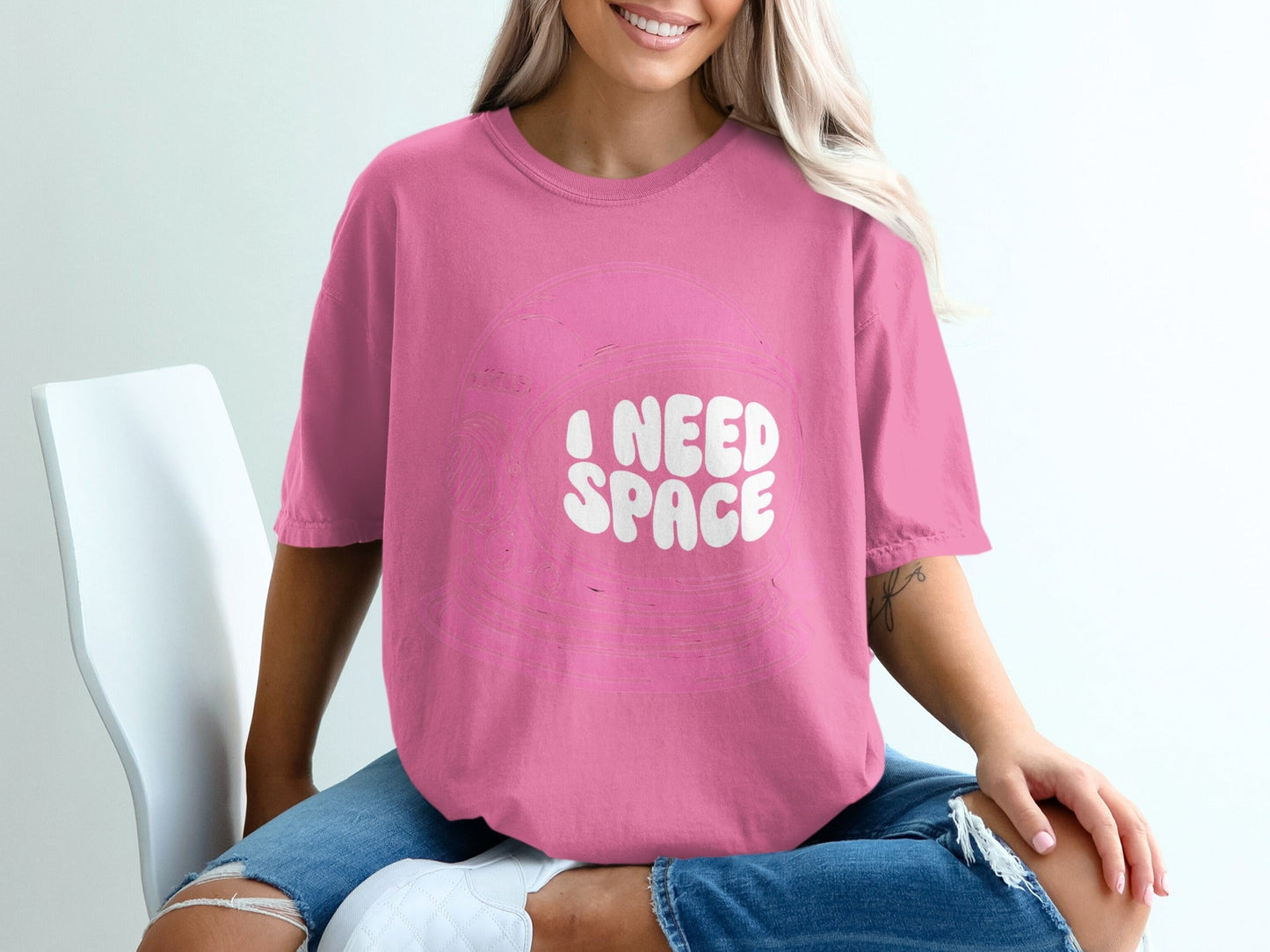 I Need Space Graphic T-Shirt Fun Casual Wear Top