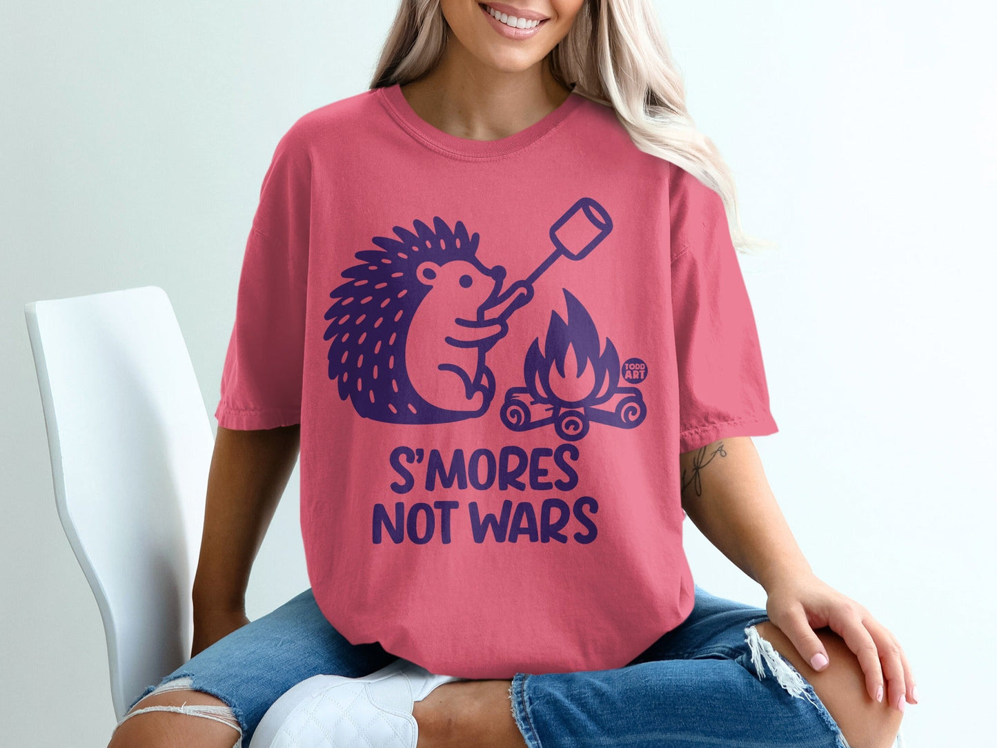 S'mores Not Wars Hedgehog Campfire Graphic T-shirt