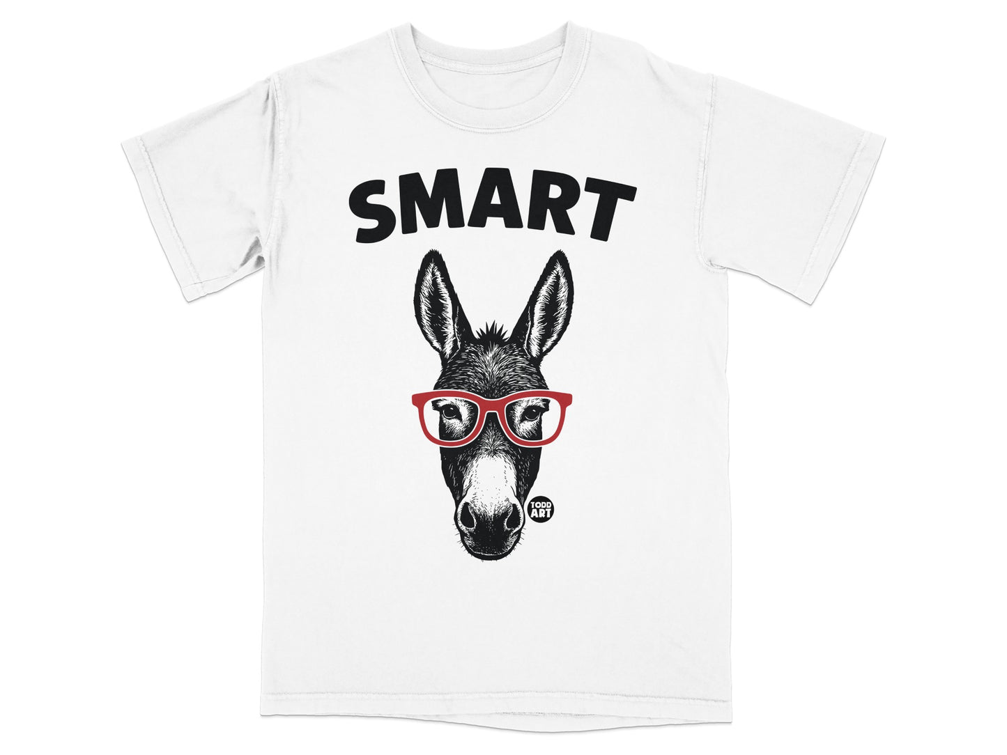 SMART Donkey with Glasses Graphic T-Shirt