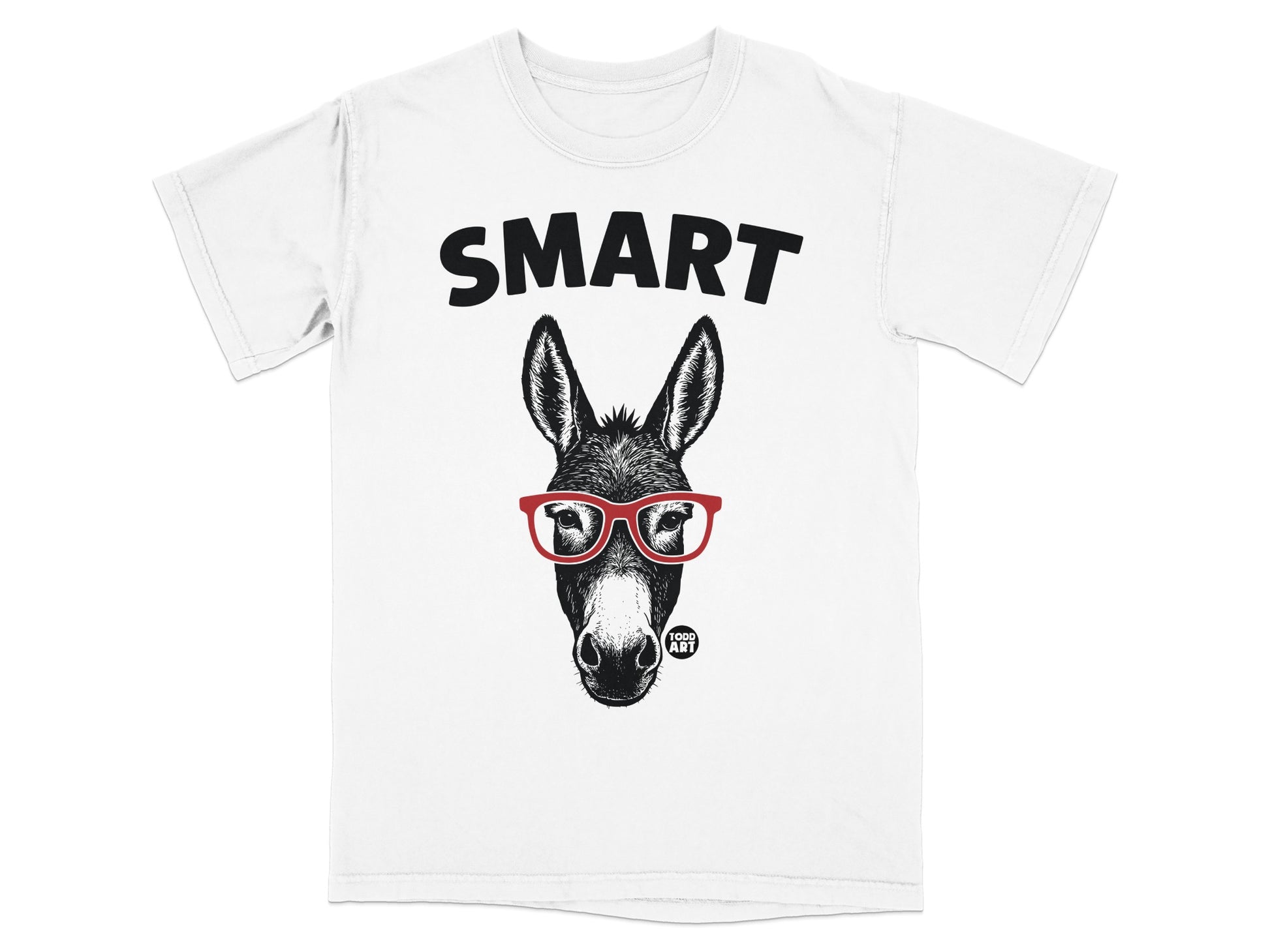 SMART Donkey with Glasses Graphic T-Shirt