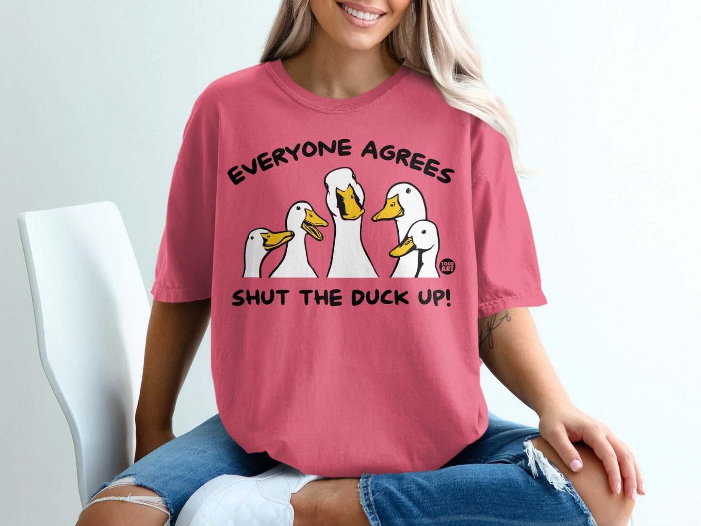 Everyone agrees shut the duck up printed shirt