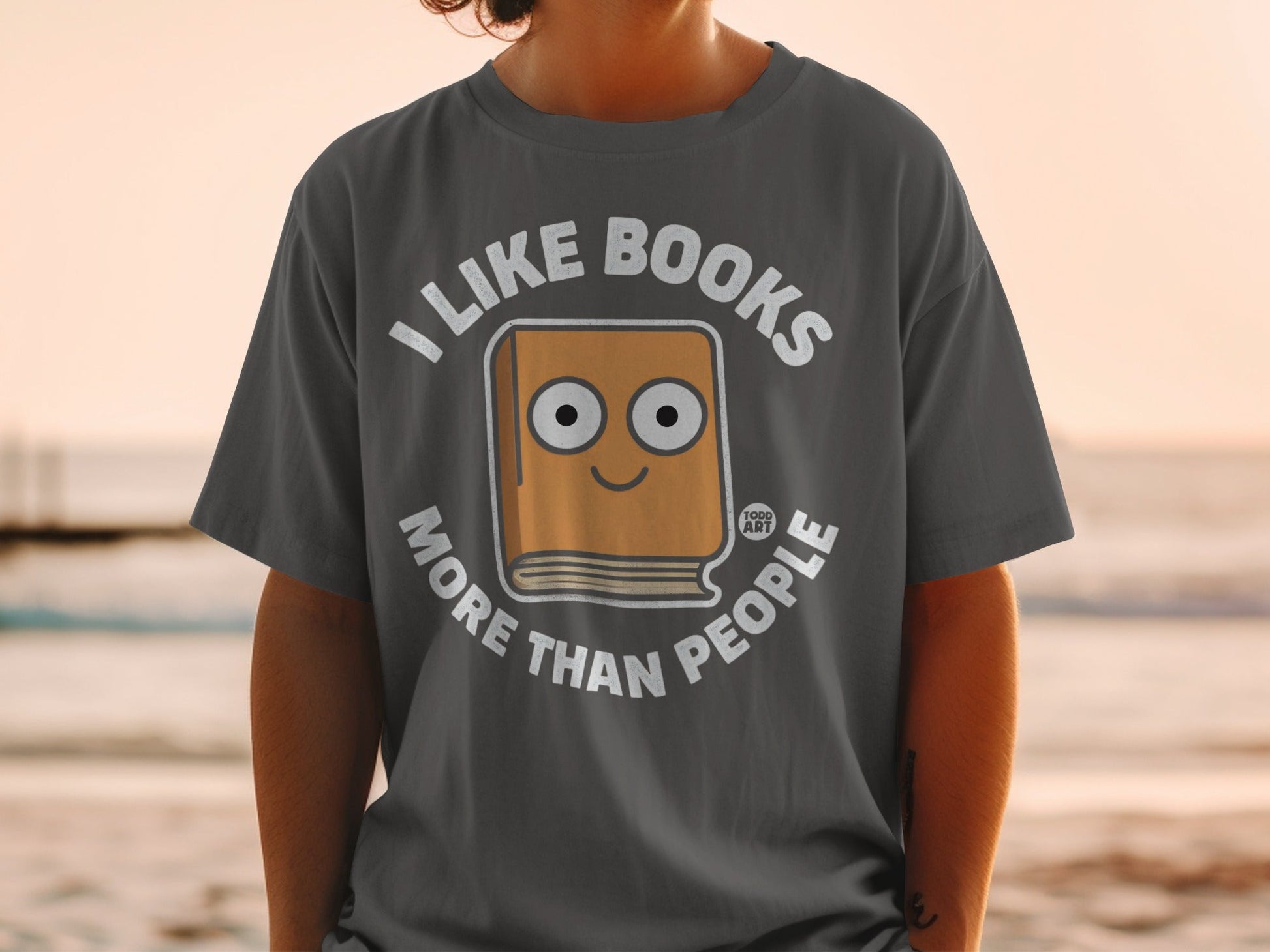 I Like Books More Than People Funny Graphic Tshirt