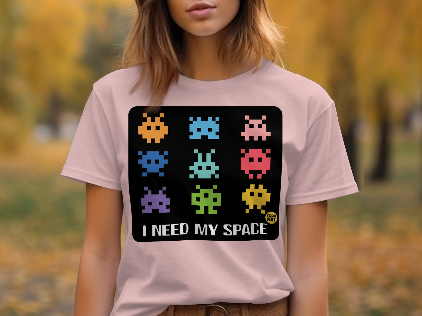 I Need My Space Multi-Color Alien Design Shirt