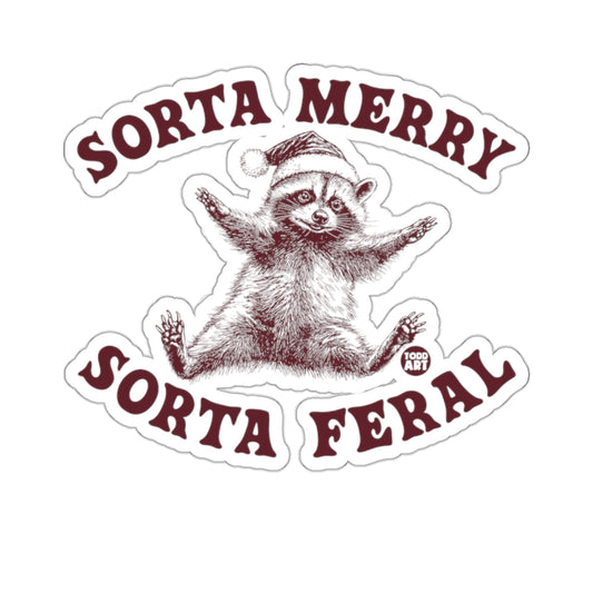 Sorta Merry Sorta Feral Raccoon Santa Hat 
