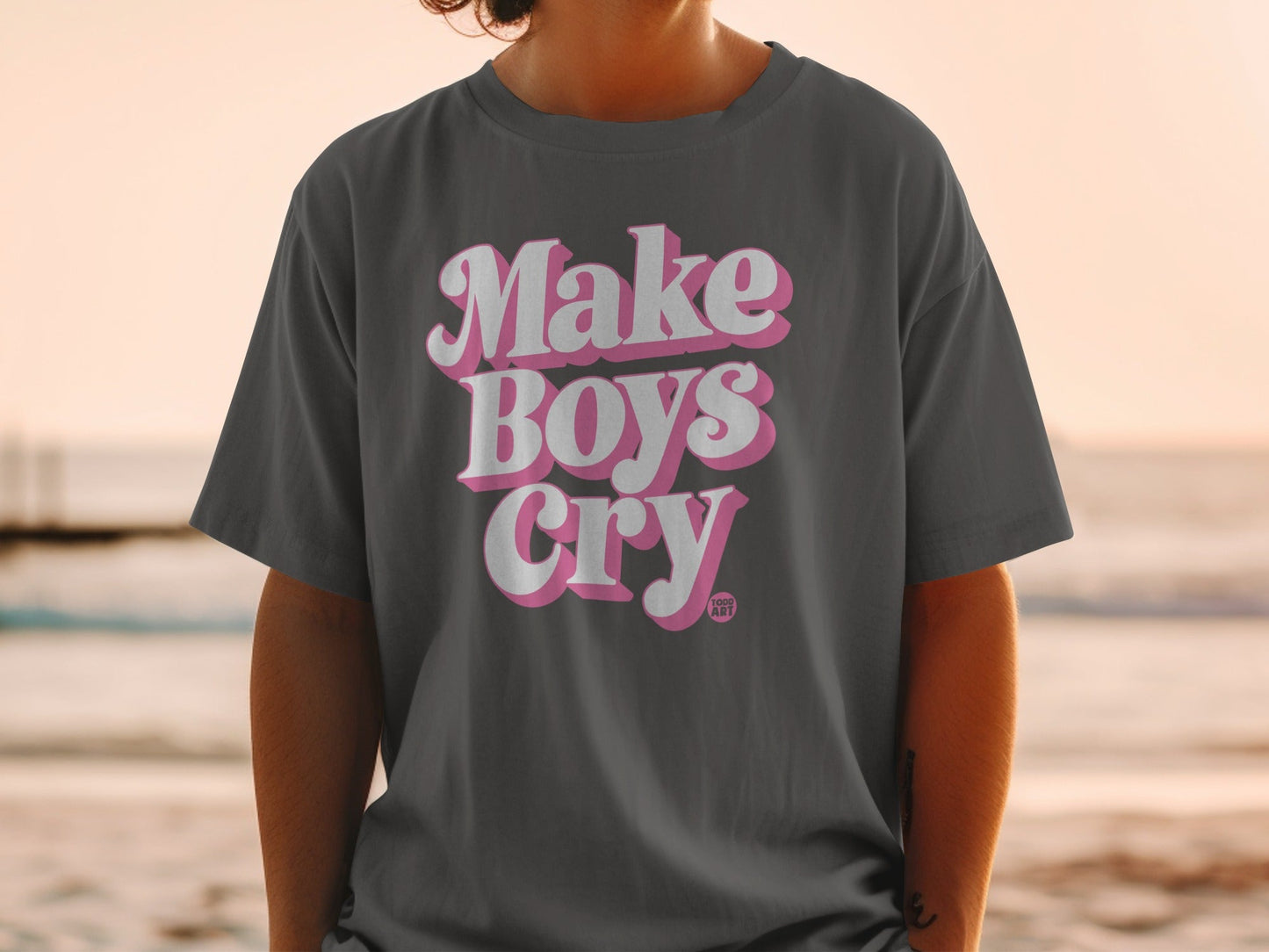Make Boys Cry Graphic Statement Shirt
