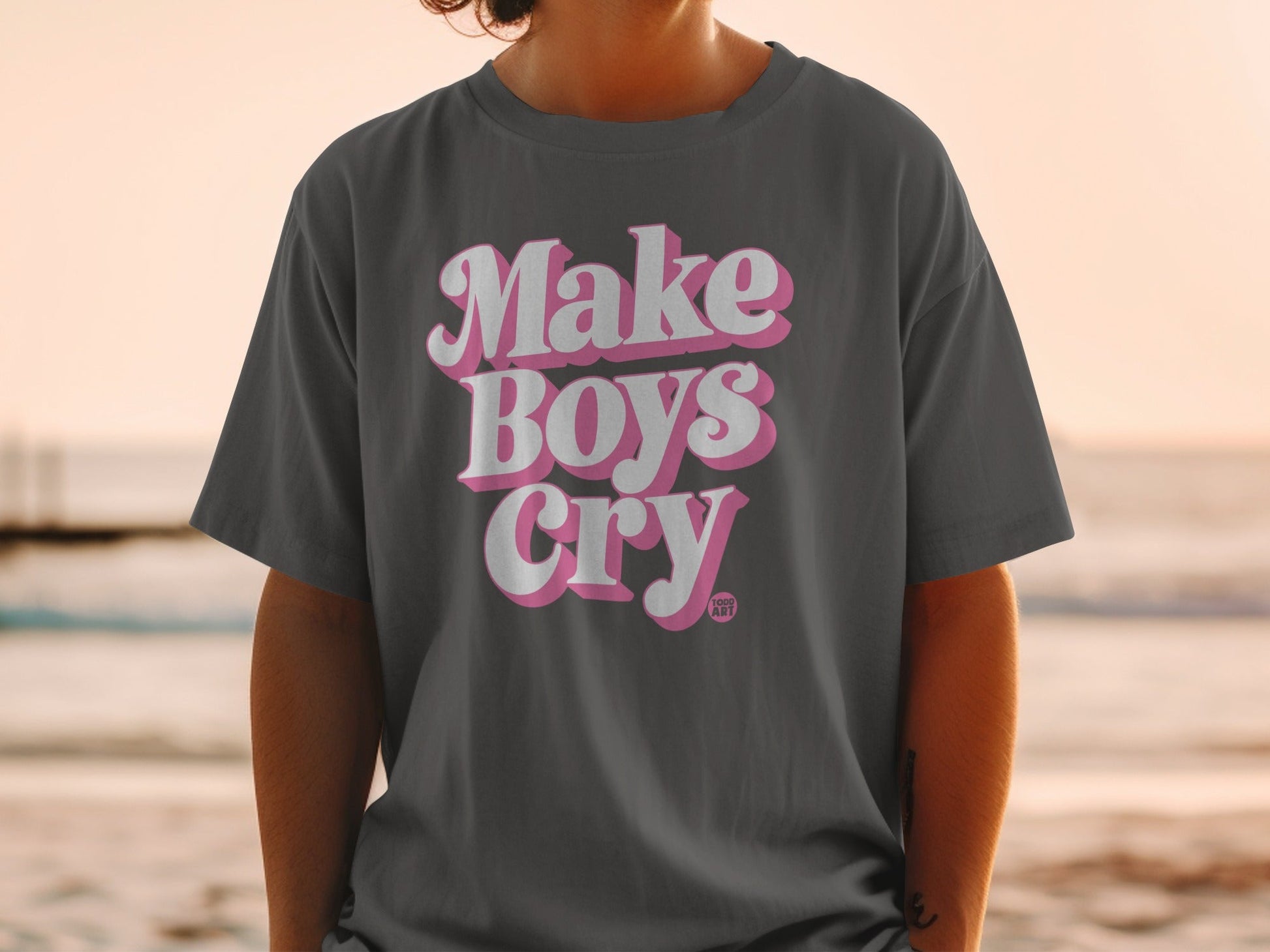 Make Boys Cry Graphic Statement Shirt
