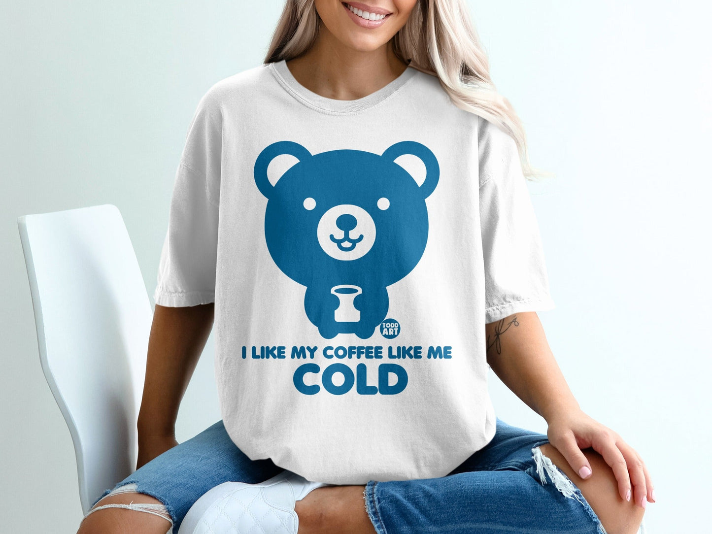 I Like My Coffee Like Me Cold Bear Graphic T-shirt
