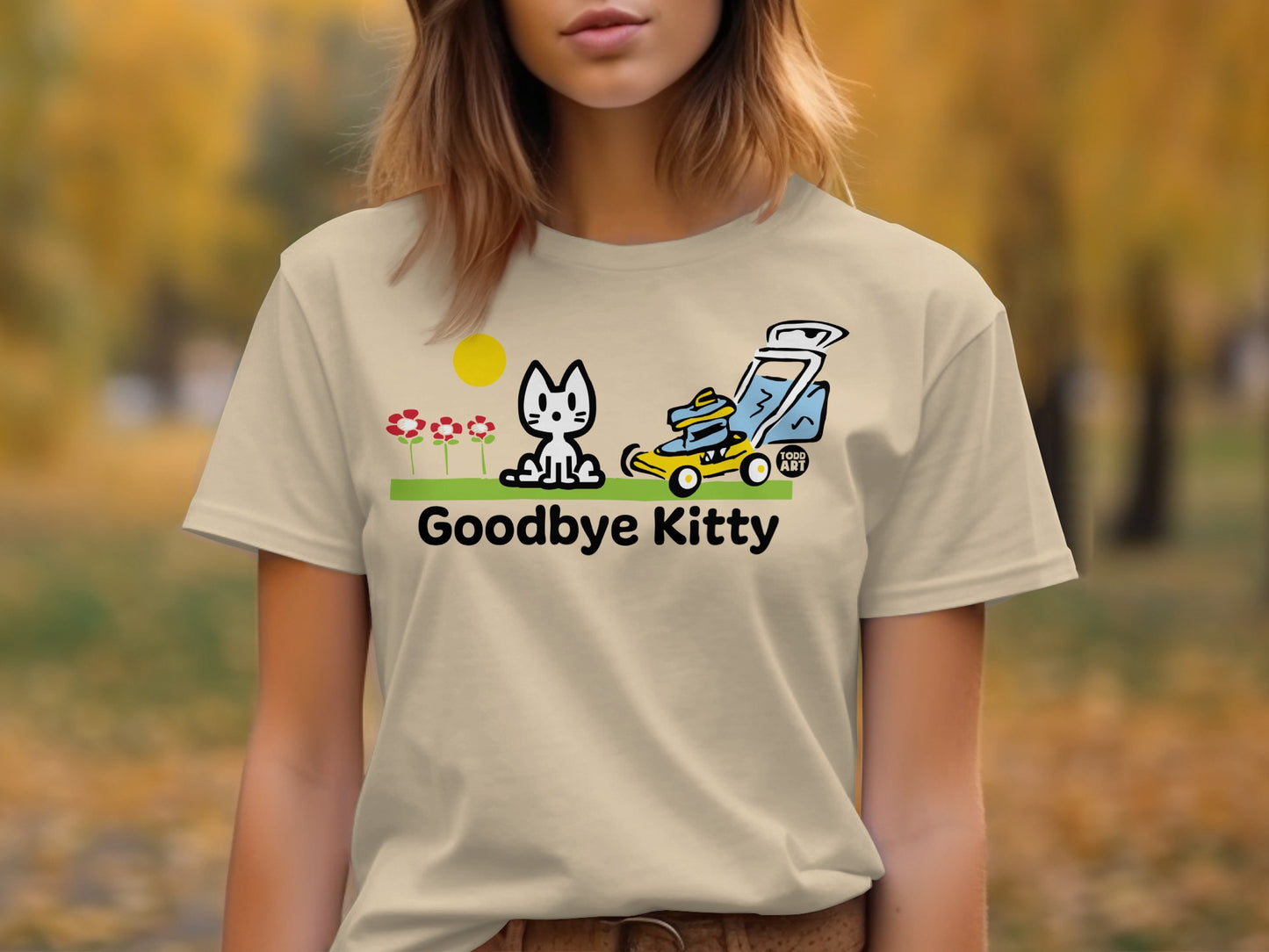 Goodbye Kitty Graphic Tee Fun Parody Design Shirt