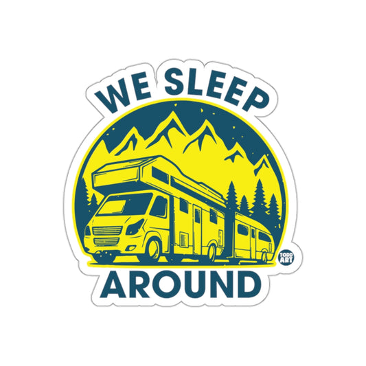 We Sleep Around Camper Van Adventure Sticker