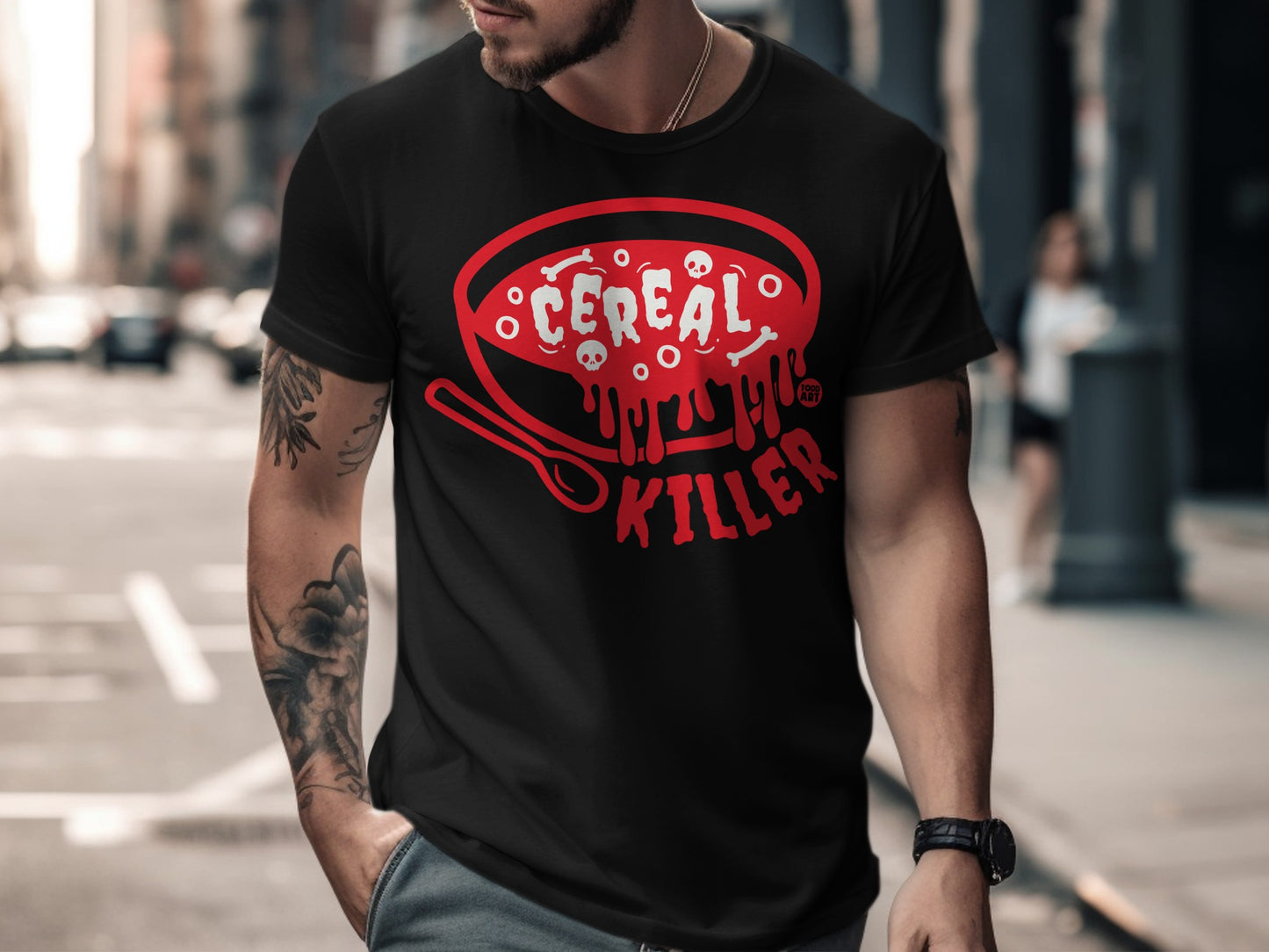 Cereal Killer Graphic Design Funny T-Shirt Product