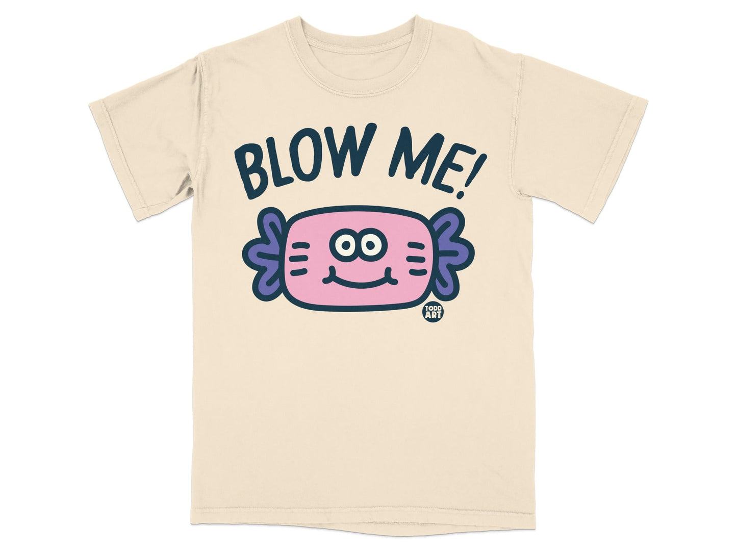 Blow Me Graphic Tee with Cute Candy Illustration
