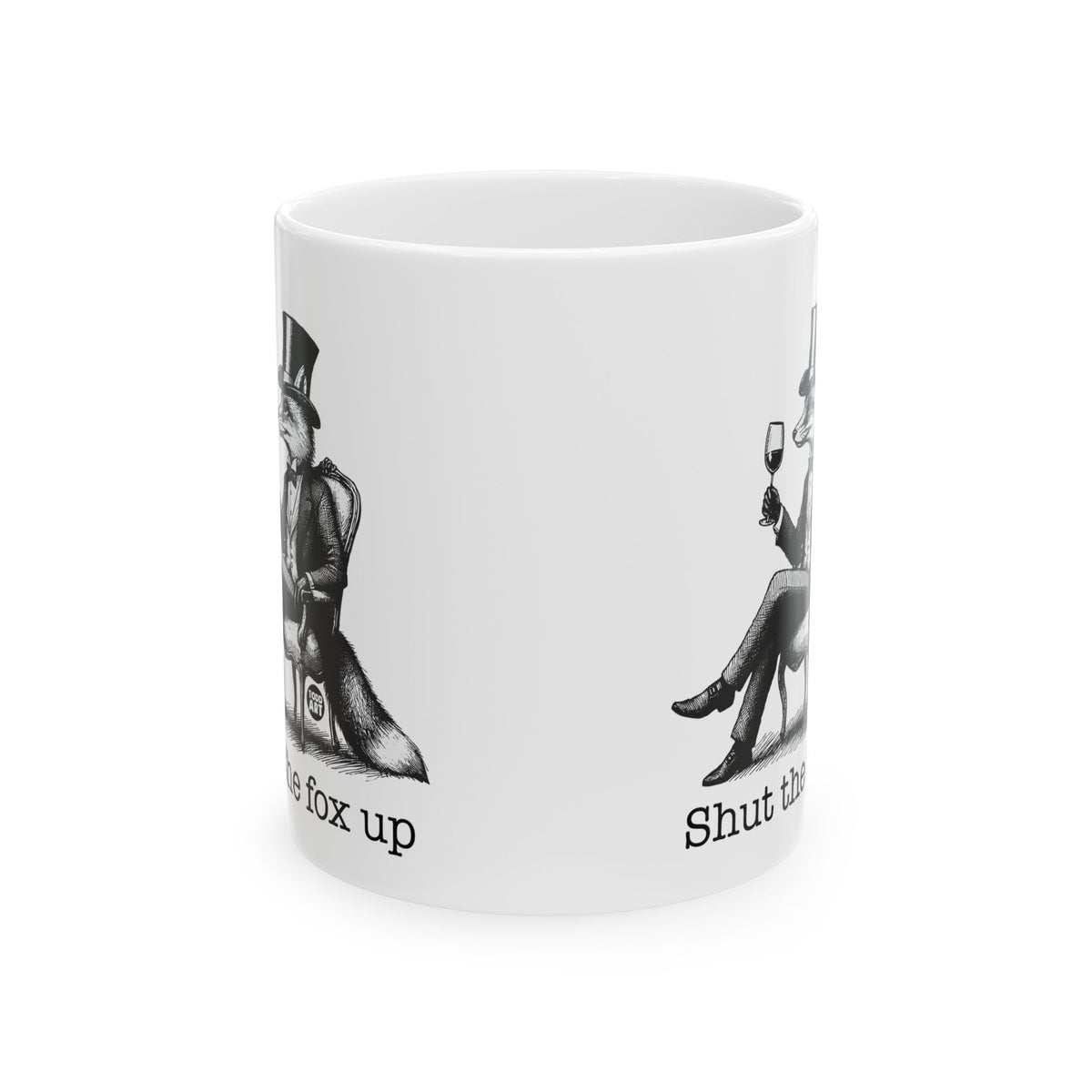 Elegant Fox with Wine Glass Todd Art Mug