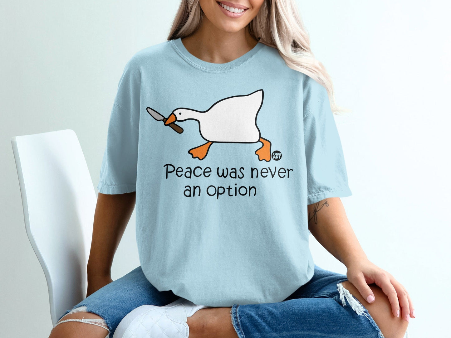 Peace Was Never An Option Goose Graphic T-shirt
