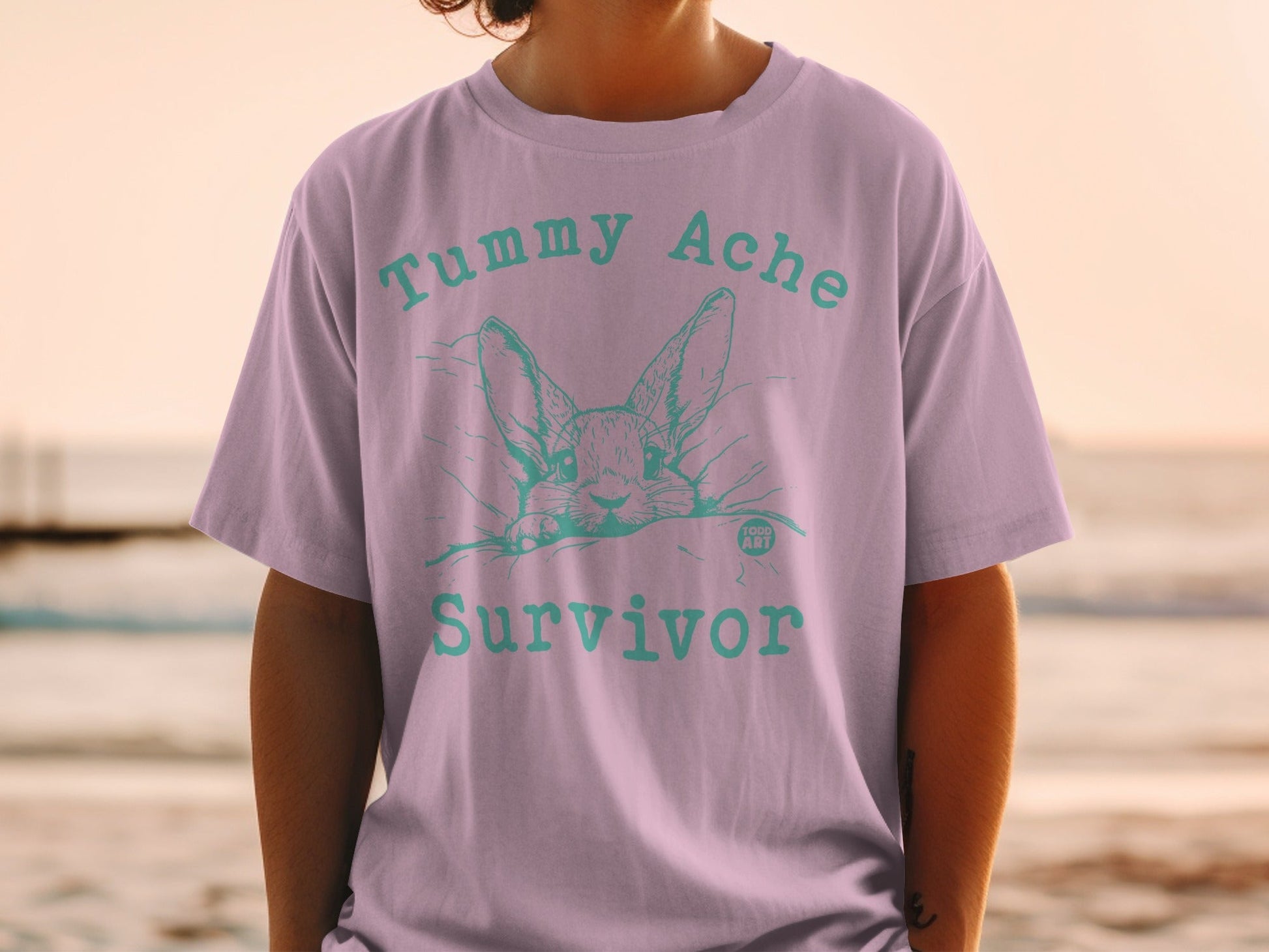 Tummy Ache Survivor Graphic T-Shirt for Humor Enthusiasts