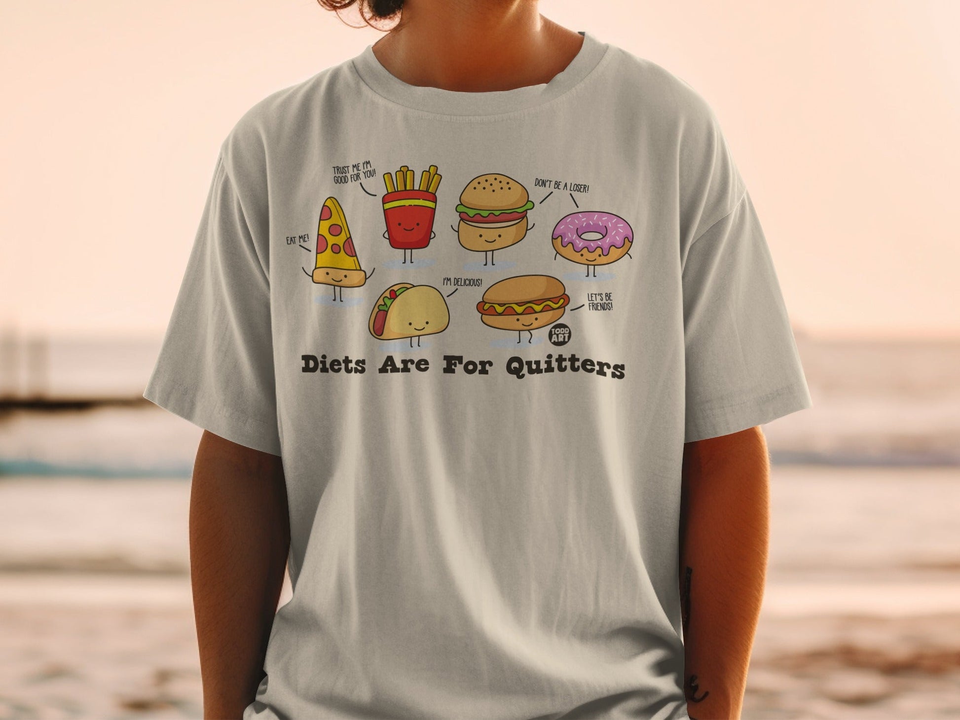 Diets Are For Quitters Funny Food Graphic Tee