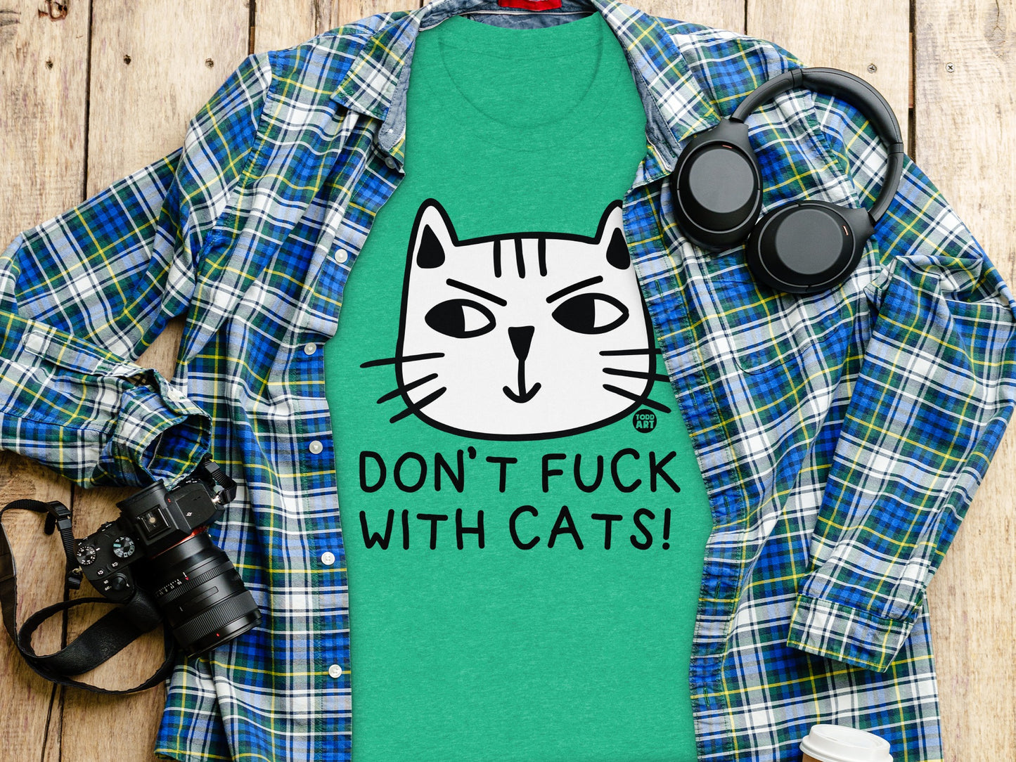 Don't Fuck With Cats Green T-Shirt product