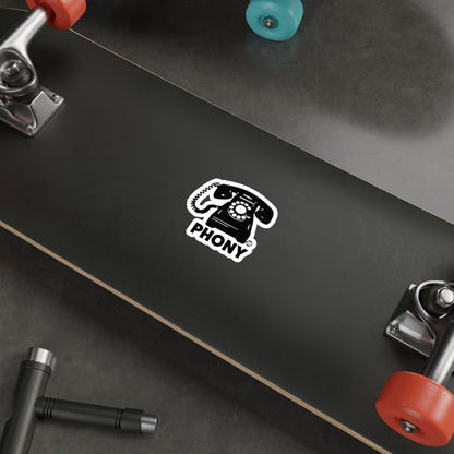 Phony Phone Graphic Retro Black Skateboard Deck