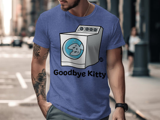 Funny Graphic Tee Goodbye Kitty Design Shirt