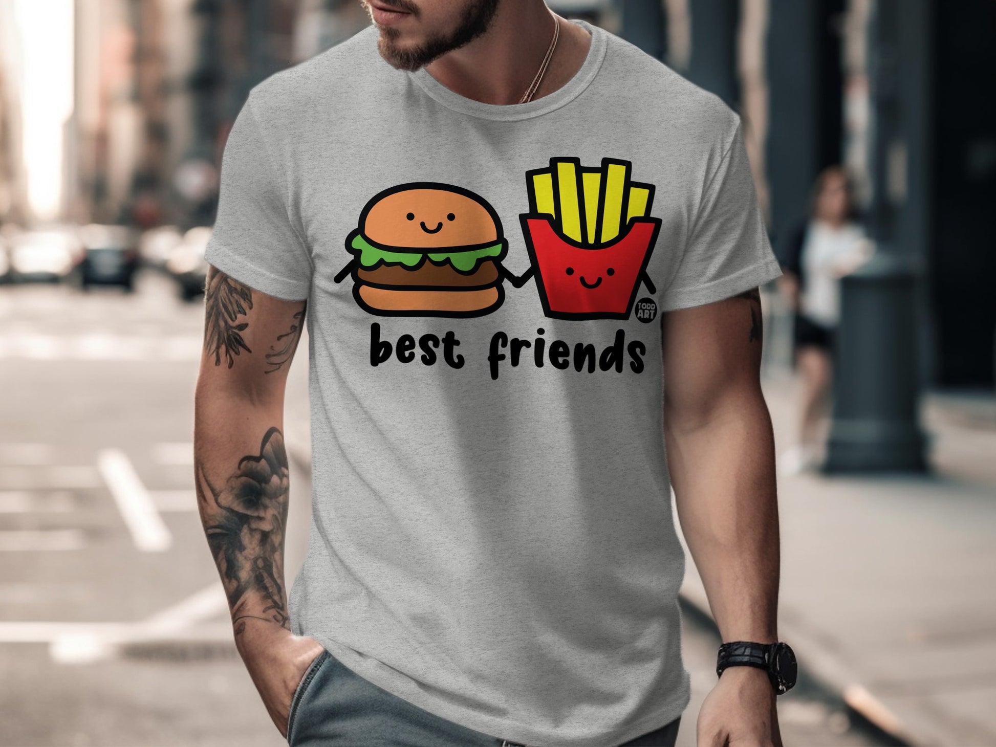 Best Friends Burger and Fries Graphic T-shirt