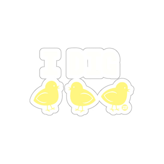 Adorable I Dig Yellow Chickens Decorative Sticker