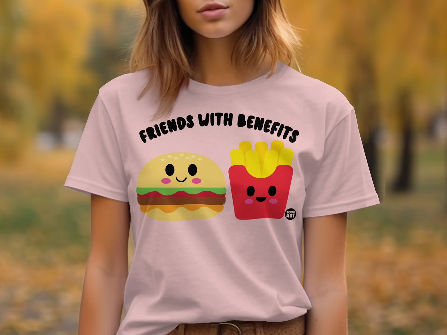Friends With Benefits Cute Burger and Fries Design Shirt