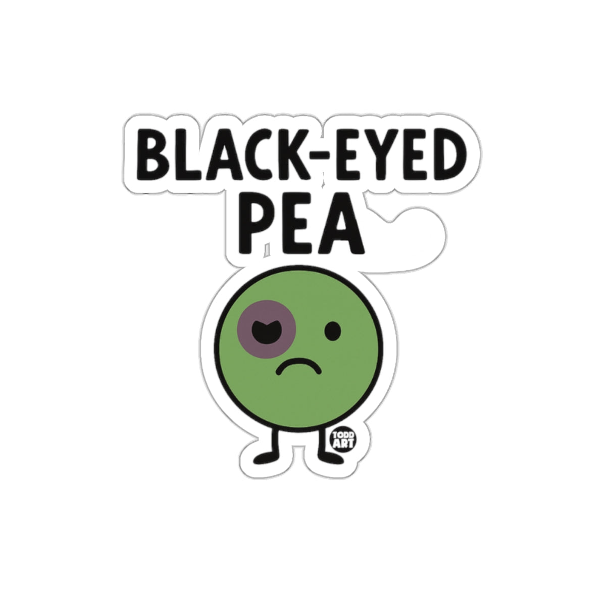 Black-Eyed Pea Character Decal Sticker