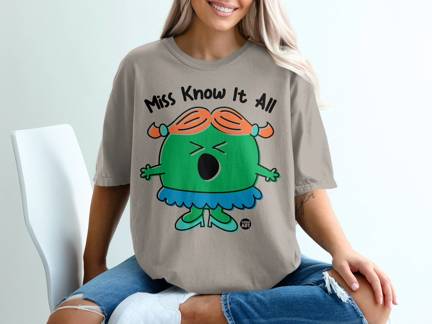 Miss Know It All Character Cute Graphic Tee