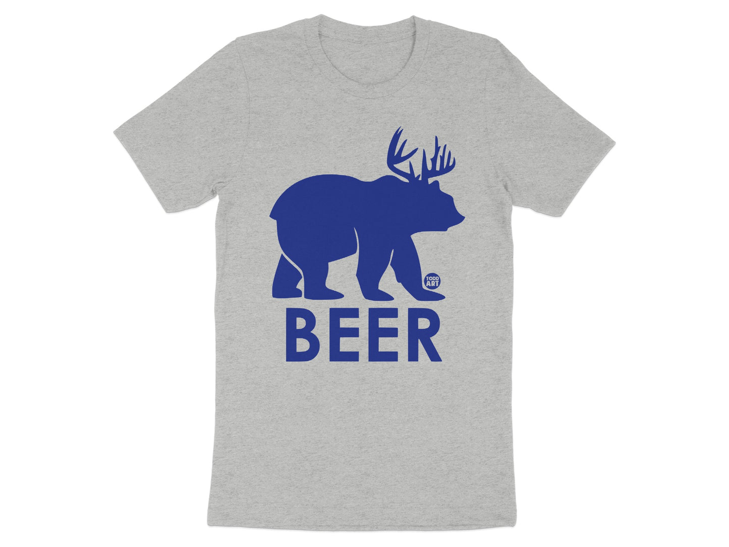 BEER Bold Bear with Antlers Graphic T-Shirt