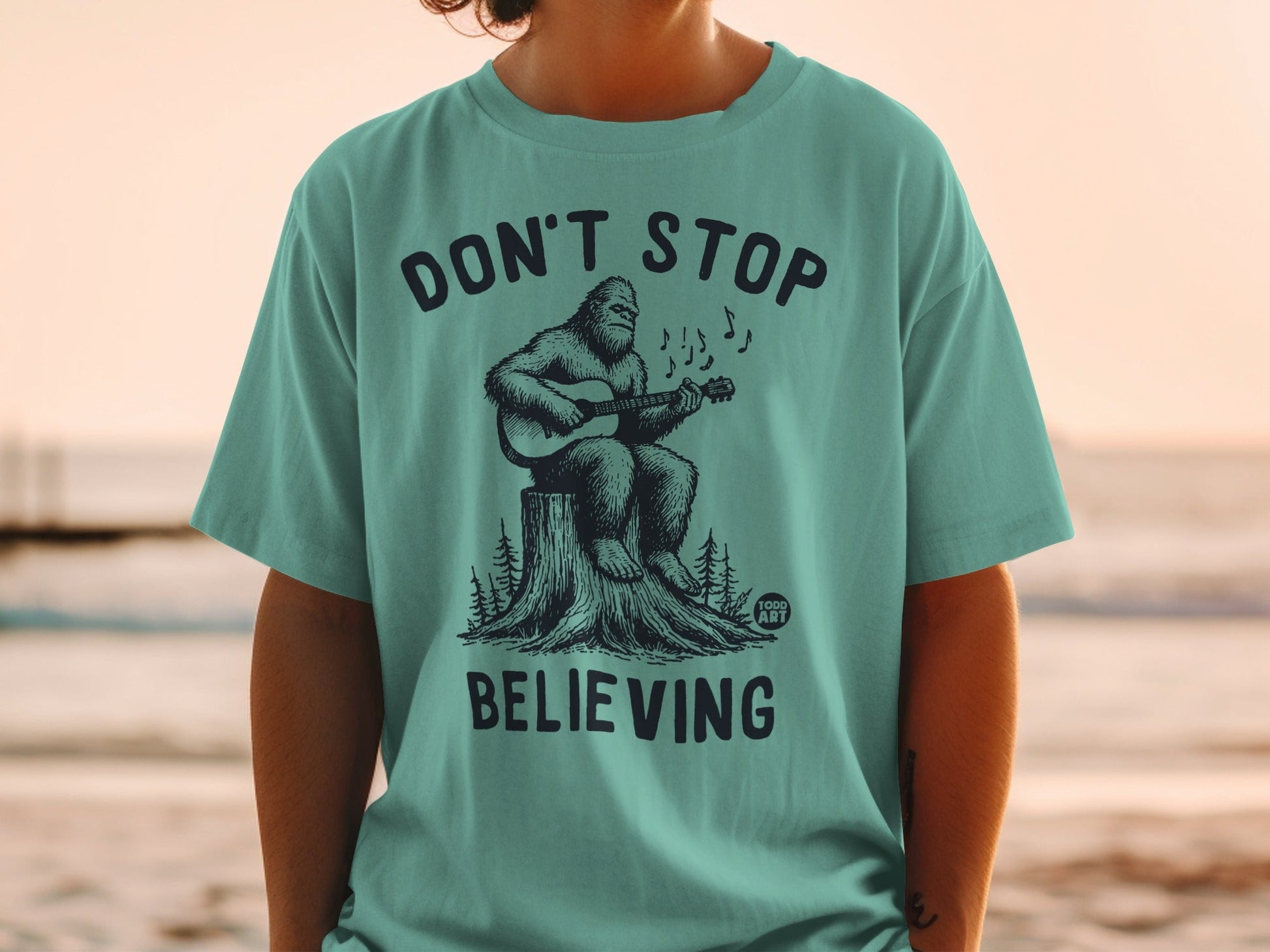 Don't Stop Believing Bigfoot Graphic T-Shirt