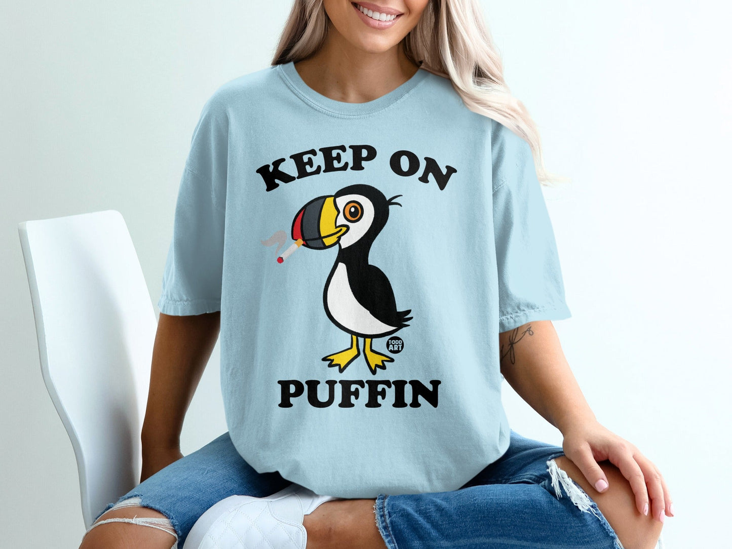 Keep On Puffin Graphic Printed T-Shirt