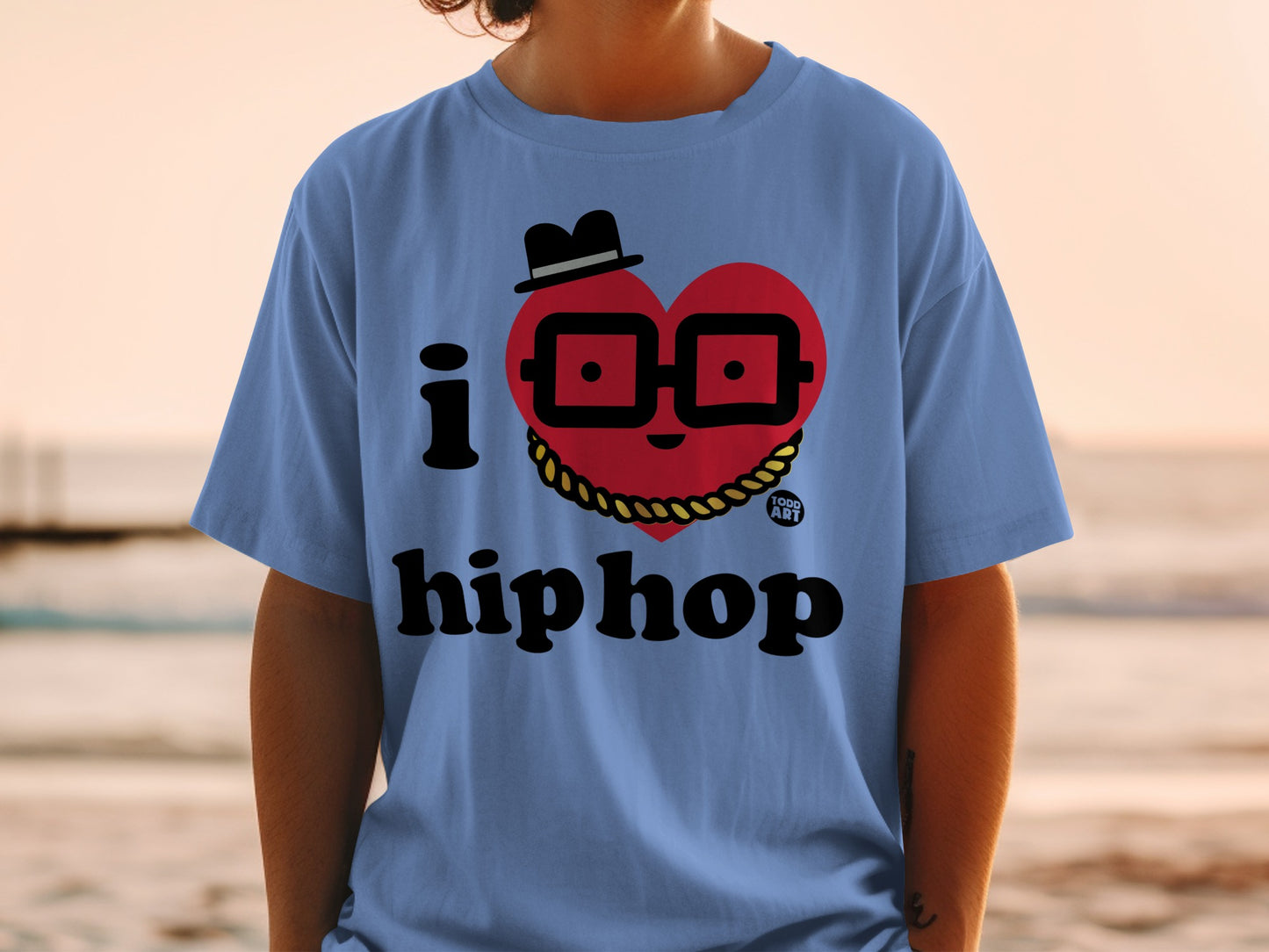 I Love Hip Hop Graphic Todd Art T-Shirt for Music Fans