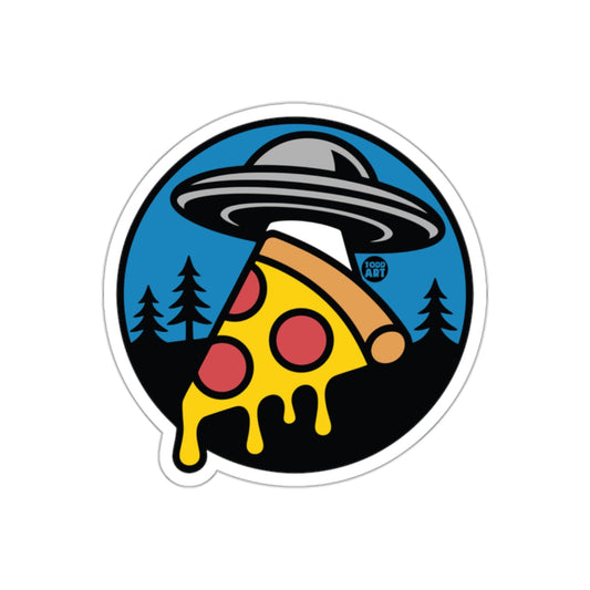 Pizza Abduction Forest Scene UFO Todd Art Design sticker