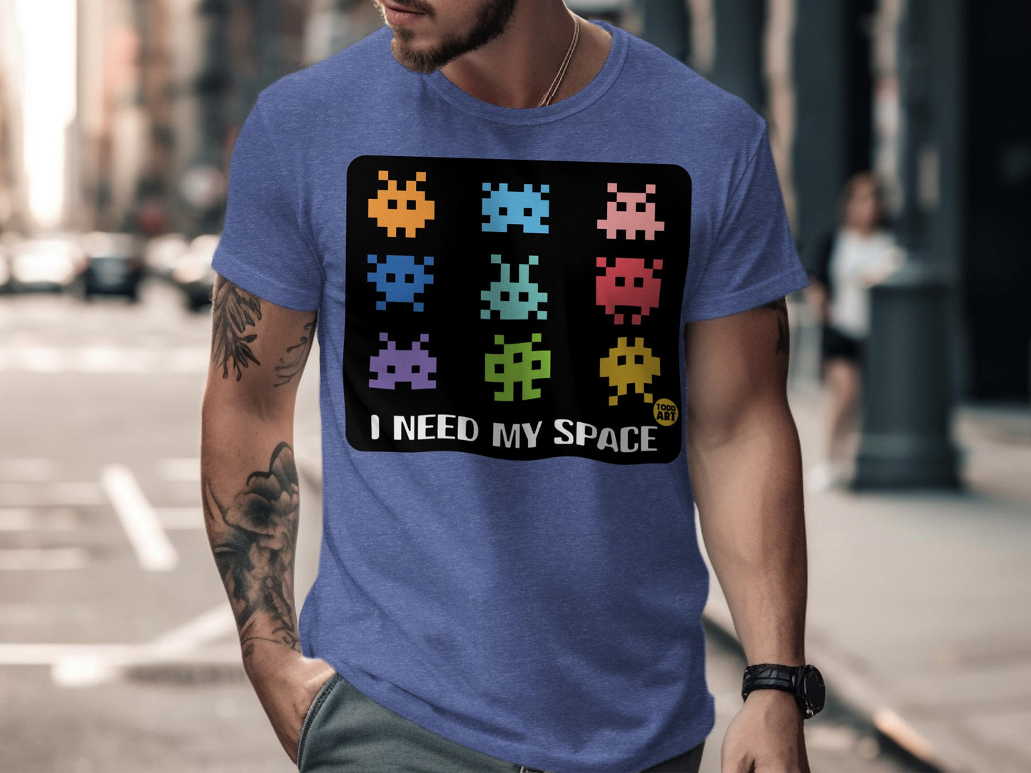 I Need My Space Graphic Tee Colorful Alien Design