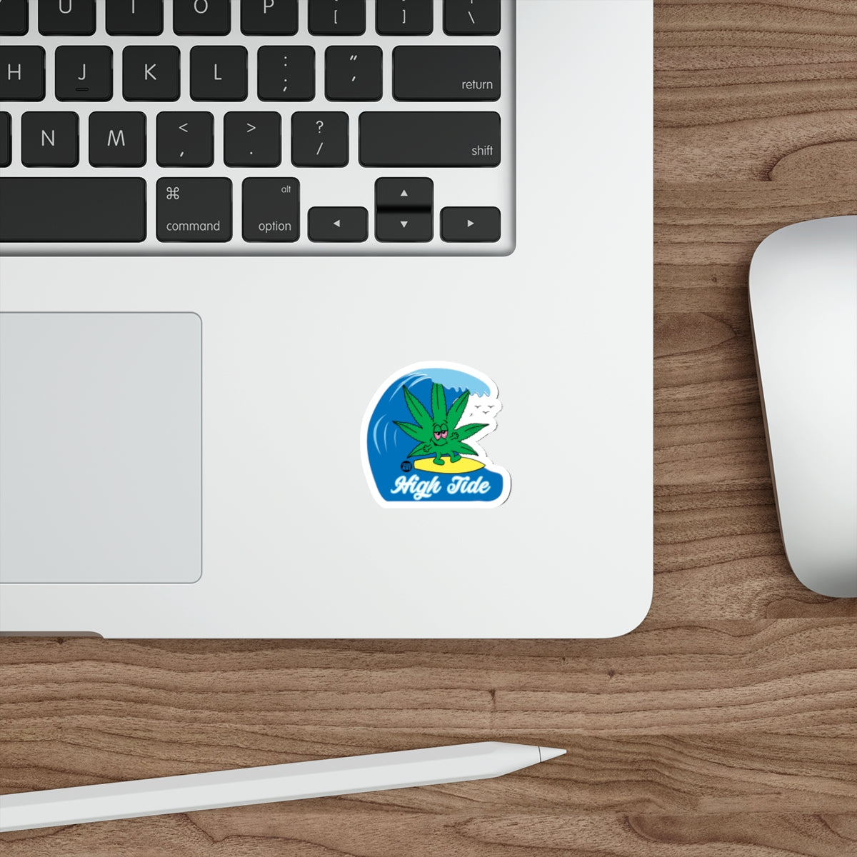 High Tide Wave Sticker Surfing Marijuana Design Sticker