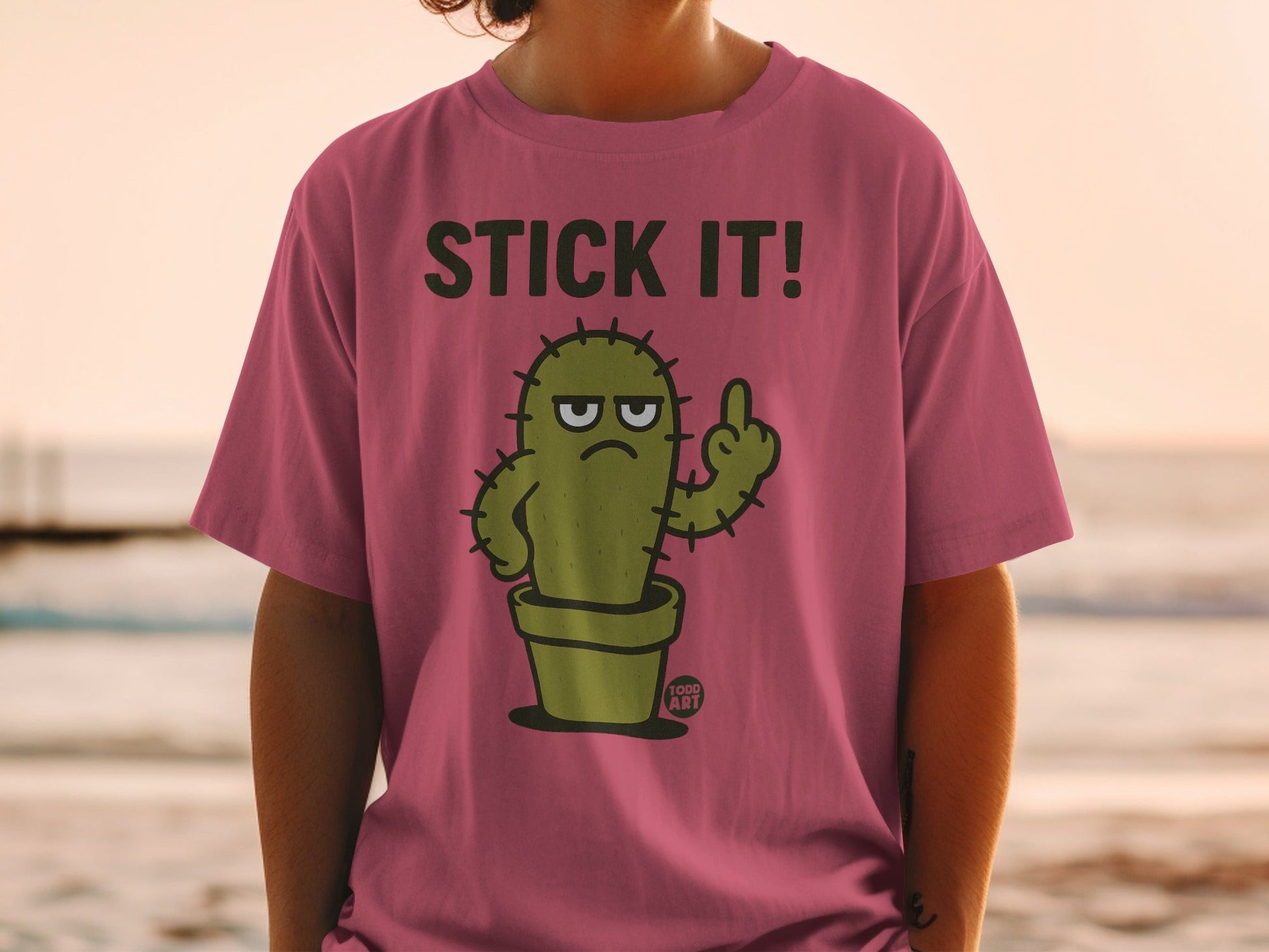 Stick It Cactus Graphic Tee Funny Todd Art Shirt