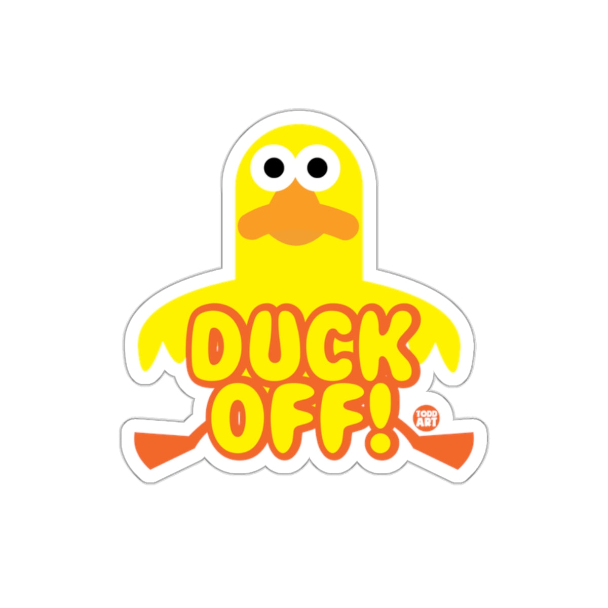 Duck Off Cartoon Sticker Fun Humorous Design