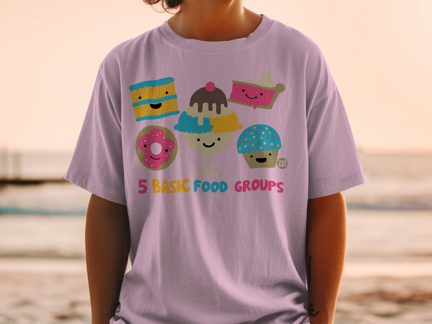 Cute 5 Basic Food Groups Character T-Shirt