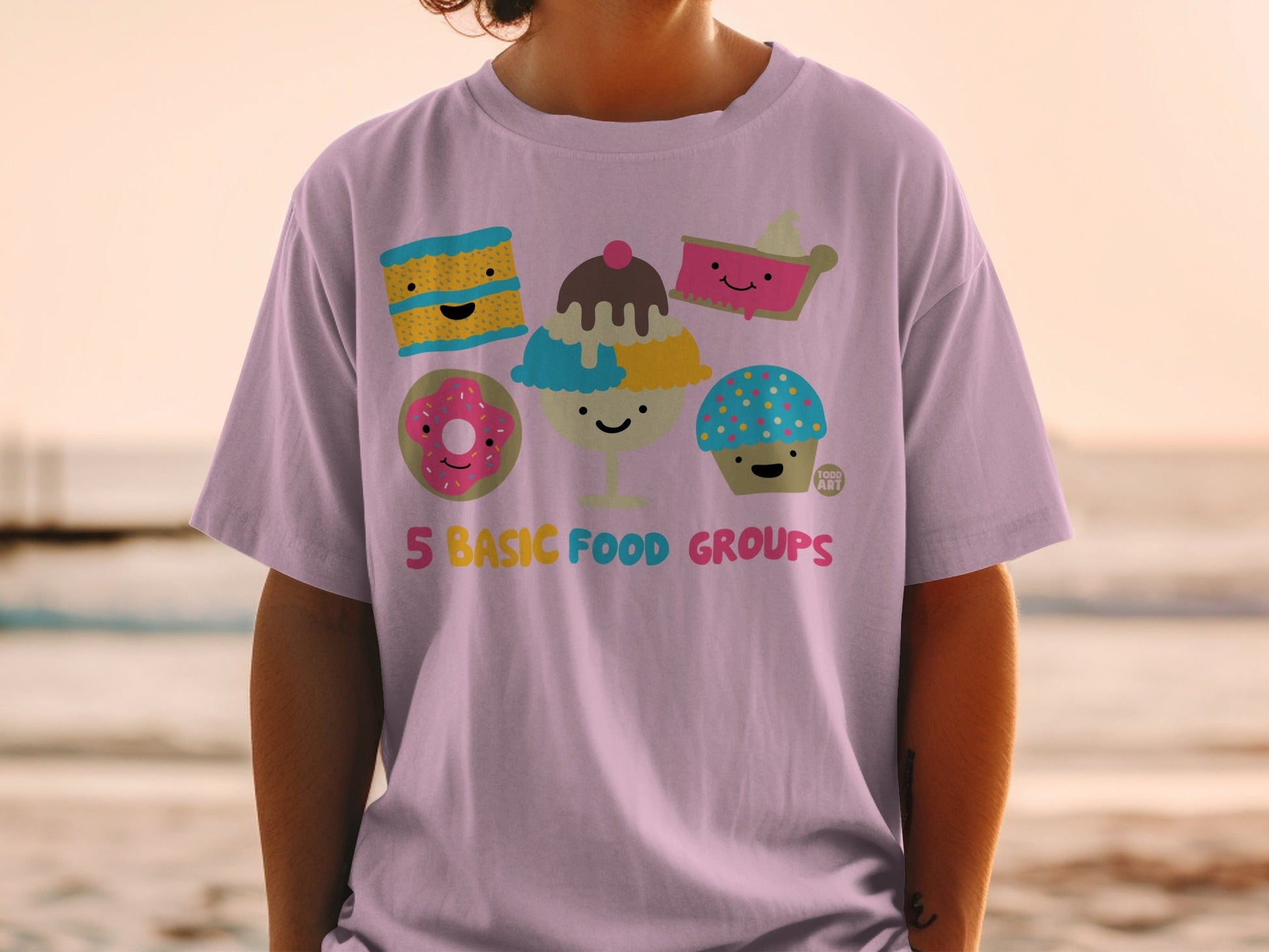 Cute 5 Basic Food Groups Character T-Shirt