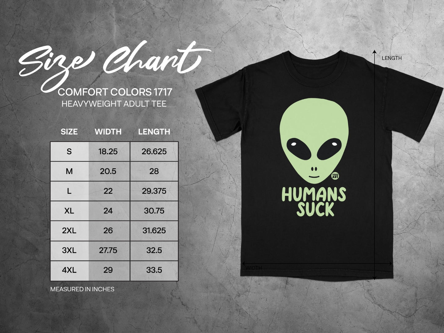 Humans Suck Alien Face Graphic Black T-Shirt