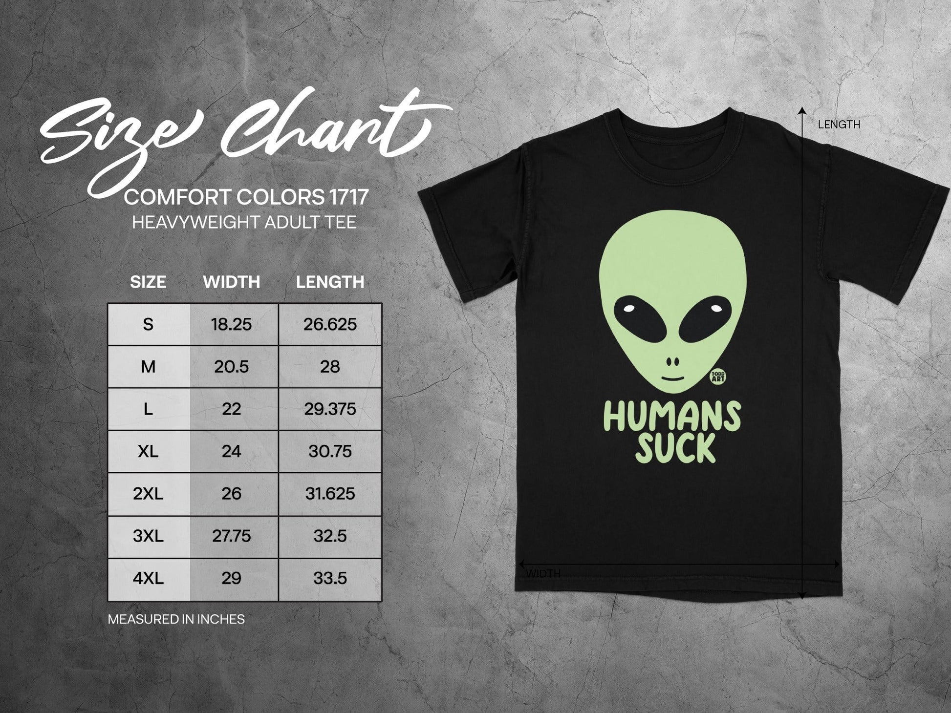 Humans Suck Alien Face Graphic Black T-Shirt